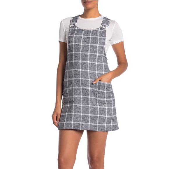 NWT: Angie Ring Strap Windowpane Pinafore - Picture 2 of 7